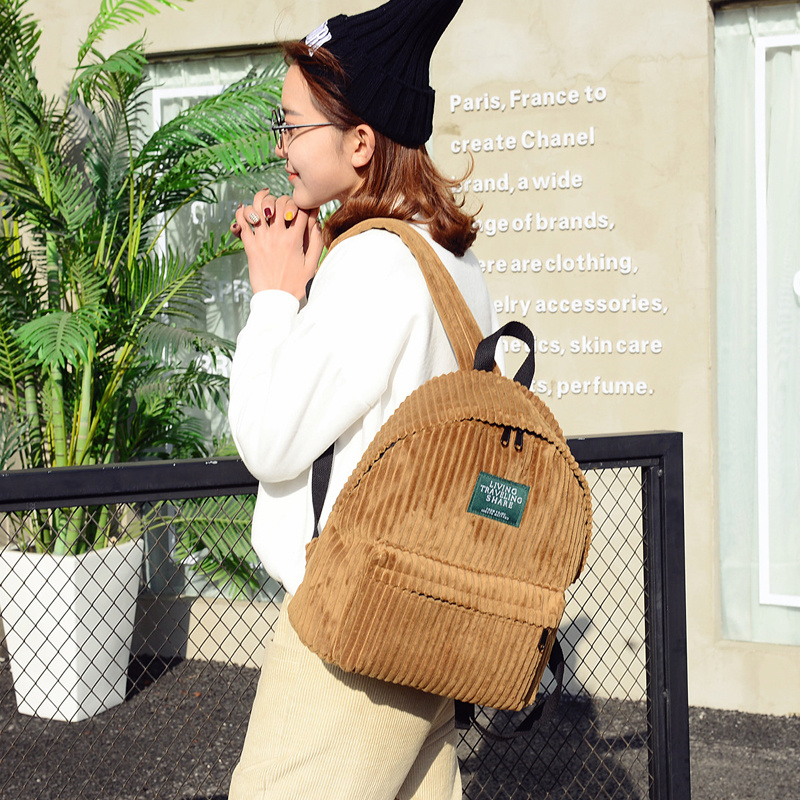 17韓國living復古校園便攜超輕柔軟書包雙肩包 女包旅行小背包